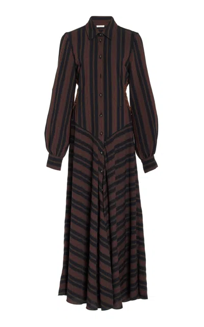 Diotima Lewis Papine Striped Crepe Dress In Stripe