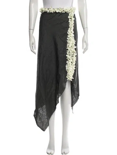 Pre-owned Diotima Linen Long Skirt In Green