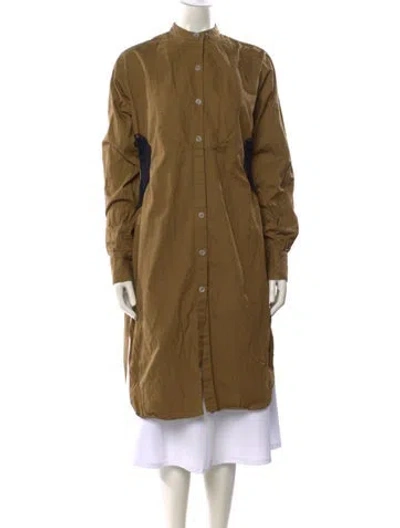 Pre-owned Diotima Long Sleeve Button-up Top In Green