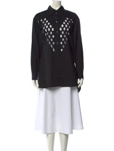 Pre-owned Diotima Long Sleeve Tunic In Black