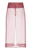 Diotima Lorna Flottante Organza Silk Midi Skirt In Burgundy
