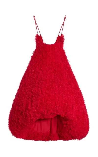 Diotima Lorraine Textured Cocoon Midi Skirt In Red