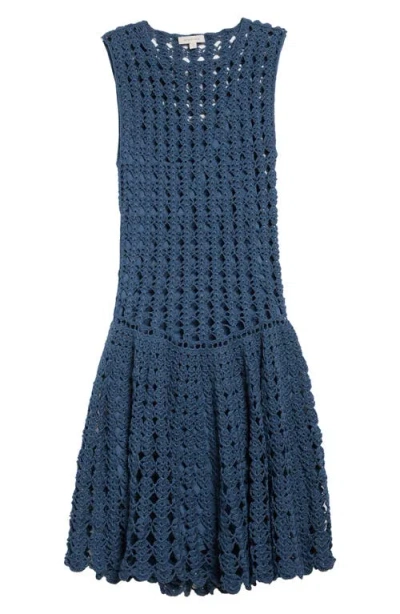 Diotima Luna Crochet Mini Dress In Storm