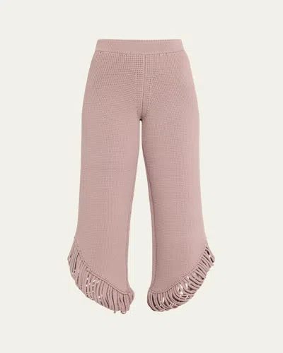 Diotima Lyssons Knit Loop Fringe Trousers In Taro