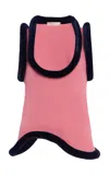 Diotima Marigot Velvet-trimmed Knit Top In Pink