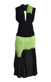 Diotima Marinaia Fringe Detail Midi Dress In Black
