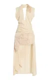 Diotima Marinaia Fringe Detail Midi Dress In Neutral