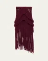 Diotima Medusa Fringe Knit Skirt In Brown