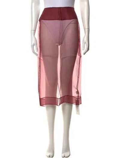 Pre-owned Diotima Midi Length Skirt W/ Tags In Burgundy