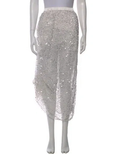 Pre-owned Diotima Midi Length Skirt In White