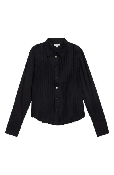 Diotima Mito Bias Tape Cotton Button-up Shirt In Black