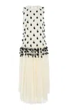 Diotima Night Embellished Jersey Maxi Dress In White