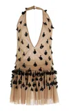 Diotima Night Embellished Jersey Top In Nude