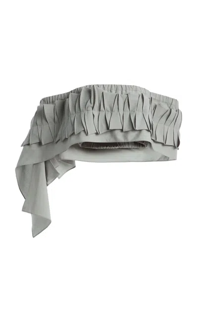 Diotima Origami Wool Top In Gray