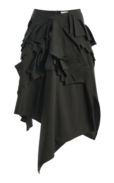 Diotima Origamia Wool Mini Skirt In Black