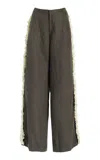 Diotima Oyster Burlap Shell Trouser In Grey
