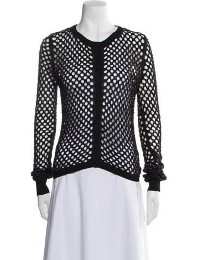 Pre-owned Diotima Patterned Crew Neck Sweater In Black