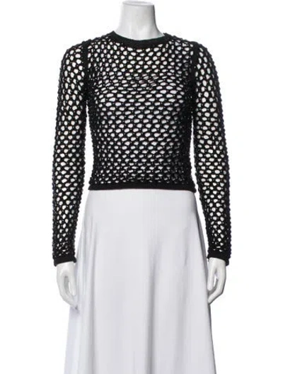 Pre-owned Diotima Patterned Crew Neck Top In Black