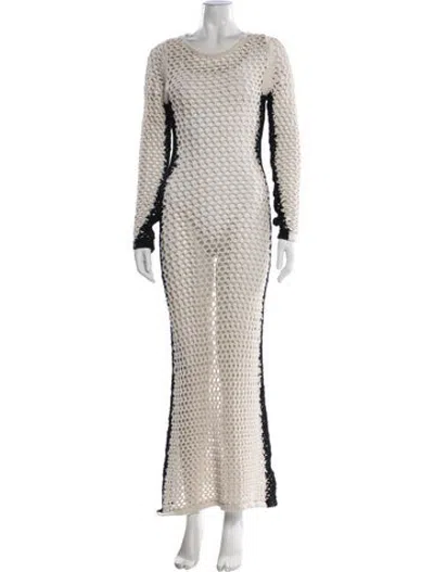 Pre-owned Diotima Patterned Long Dress In Neutrals