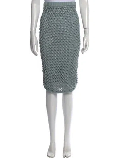 Pre-owned Diotima Patterned Midi Length Skirt In Blue