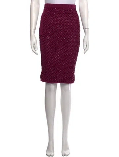 Pre-owned Diotima Patterned Midi Length Skirt In Purple