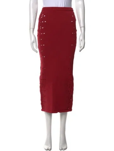 Pre-owned Diotima Patterned Midi Length Skirt In Red