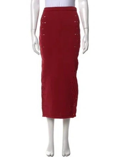 Pre-owned Diotima Patterned Midi Length Skirt In Red