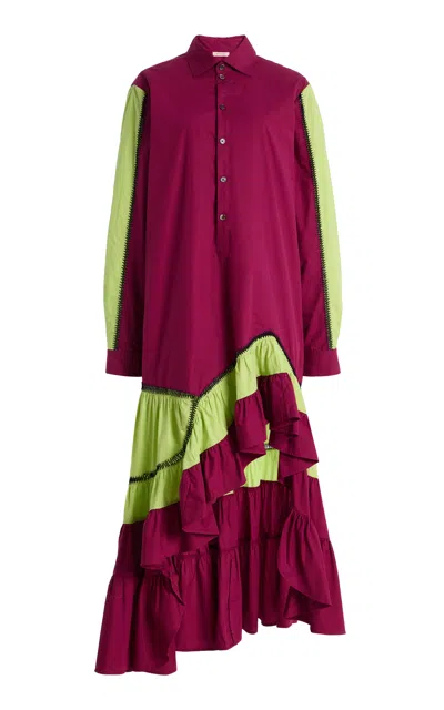 Diotima Pierrot Cotton Maxi Dress In Purple