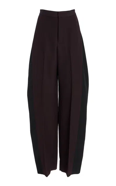 Diotima Planno Gibson Wool Twill Wide-leg Pants In Berry