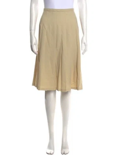 Pre-owned Diotima Pleated Accents Knee-length Skirt In Neutral