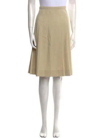 Pre-owned Diotima Pleated Accents Knee-length Skirt W/ Tags In Neutral