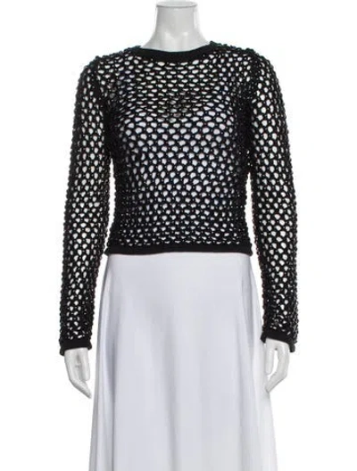 Pre-owned Diotima Polka Dot Print Bateau Neckline Sweater In White