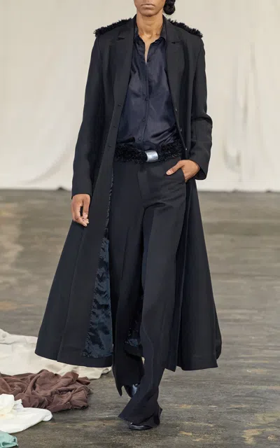 Diotima Poterie Wool-silk Coat In Black