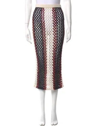 Pre-owned Diotima Printed Knee-length Skirt In Brown