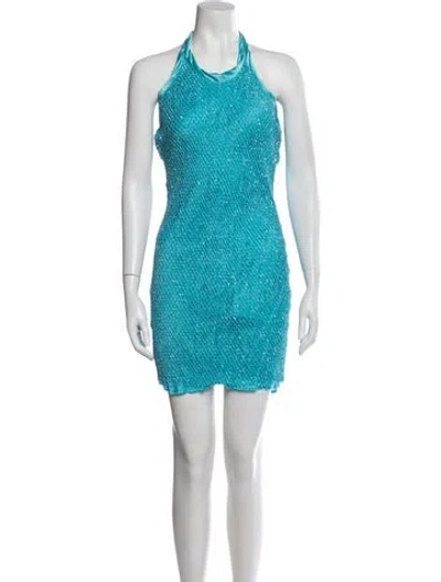 Pre-owned Diotima Printed Mini Dress In Blue
