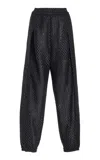 Diotima Raffia-mesh Track Pants In Black