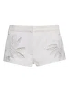 Diotima Rider Leaf-embroidered Cotton Shorts In White