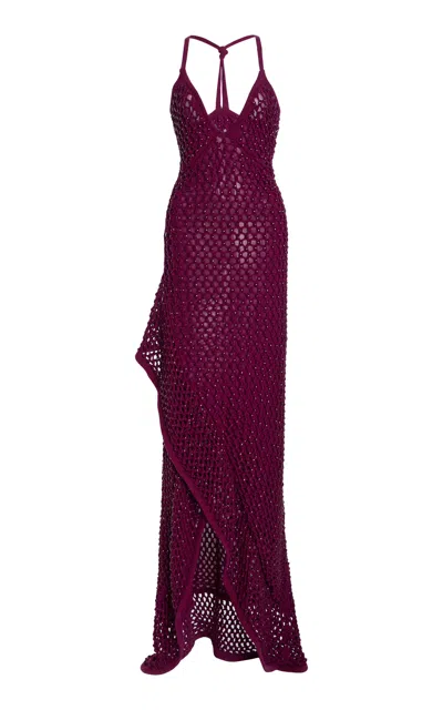 Diotima Riki Cotton-blend Maxi Dress In Burgundy