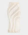 Diotima Roaring Fringed Knit Midi Skirt