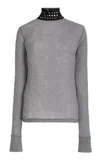 Diotima Sanda Crochet-trimmed Knit Cotton Top In Neutral
