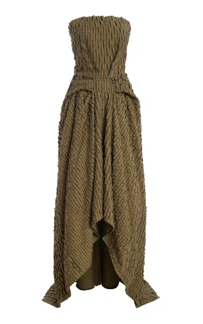 Diotima Sargasso Lattice Chino Midi Dress In Green