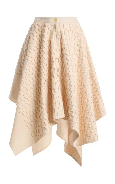 Diotima Sargasso Lattice Chino Midi Skirt In Neutral