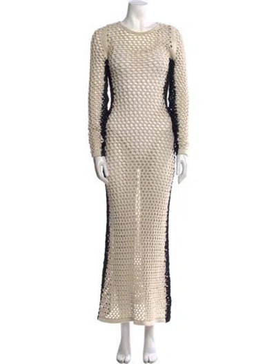 Pre-owned Diotima Scoop Neck Long Dress In Neutral