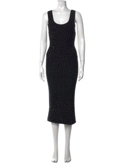 Pre-owned Diotima Scoop Neck Midi Length Dress In Black
