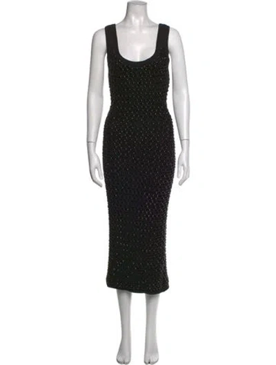 Pre-owned Diotima Scoop Neck Midi Length Dress In Black