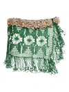 Diotima Sequin-embellished Crochet Skirt In Green