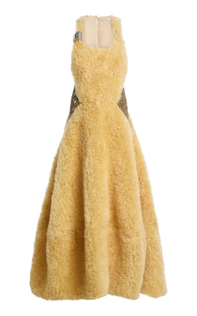 Diotima Shore Fluffy Organza Maxi Dress In Neutral