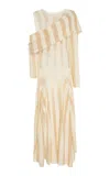 Diotima Shrug Draped Wool-blend Maxi Dress In Ivory