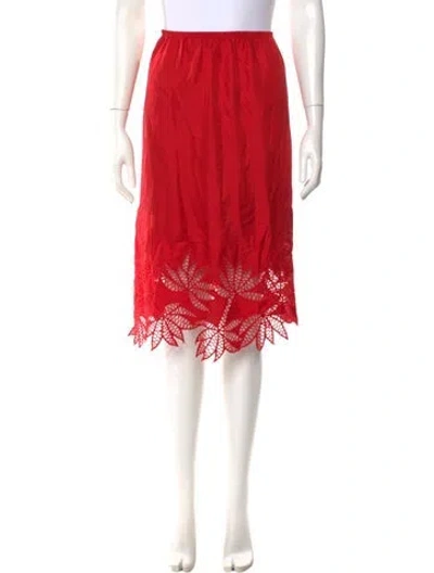 Pre-owned Diotima Silk Midi Length Skirt In Red