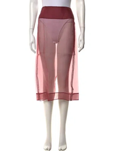 Pre-owned Diotima Silk Midi Length Skirt W/ Tags In Burgundy